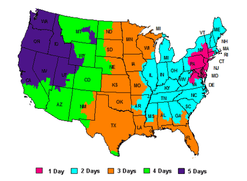 FedEx Ground Shipping Transit Times from Trenton, NJ